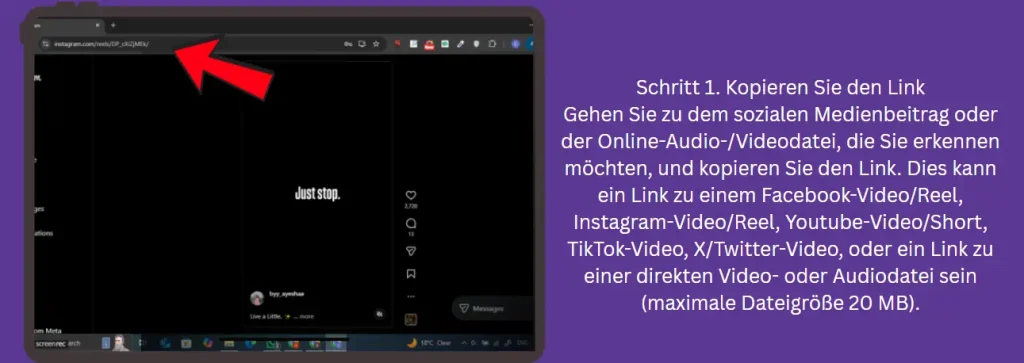 Schritt 1 Link kopieren Schritt 1 Link kopieren